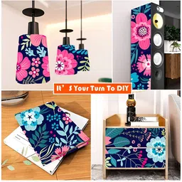 British Terminal Blue & Pink Printed Self-Adhesive Wall Paper image 2