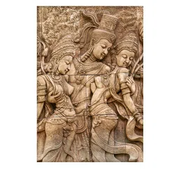 999Store Beige Ladys and Man Statue Self-Adhesive Mural Wallpaper image 2