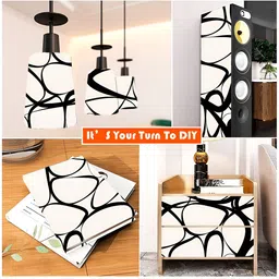 British Terminal Black & White Abstract Printed Self-Adhesive Wall Wallpaper image 5