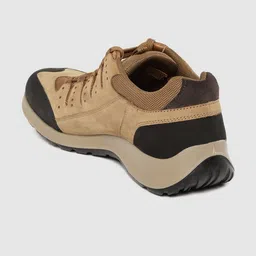 Woodland Men Camel Brown & Black Colourblocked Nubuck Sneakers image 3