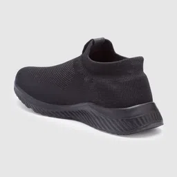 ASIAN Men Black Woven Design Slip-On Sneakers image 4