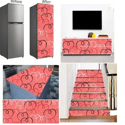 British Terminal Peach & Black Printed Self Adhesive Wall Sticker image 3