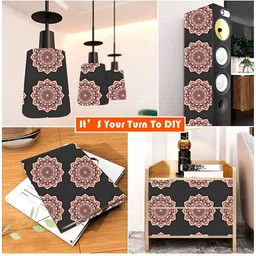 British Terminal Black & Brown Abstract Printed Wallpaper Sticker image 3