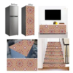 British Terminal Orange-Colored & Pink Abstract Printed Self Adhesive Wall Sticker image 3