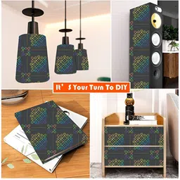 British Terminal Grey & Blue Printed Multipurpose Wallpaper image 4