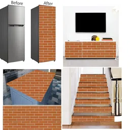 British Terminal Orange Colored Printed Self-Adhesive Wall Paper Sticker image 3