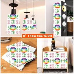 British Terminal Blue & White Abstract Printed Self Adhesive Wallpaper image 2