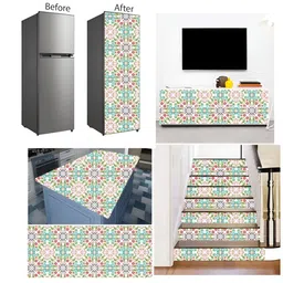 British Terminal Gree & Blue Printed Multipurpose Use Vinyl Wallpaper image 2