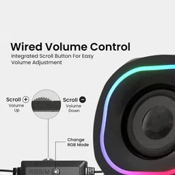 Portronics InTune 5 Set of 2 12W Portable USB Powered Wired AUX In Speaker for PC image 3