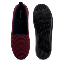 Khadims Women Red Woven Design Slip-On Sneakers image 2