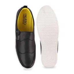 FAUSTO Men Black Slip-On Sneakers image 5