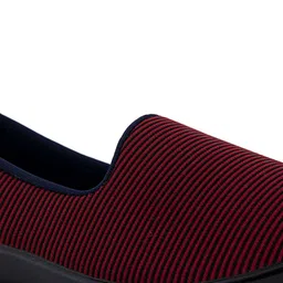 Khadims Women Red Woven Design Slip-On Sneakers image 4