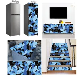 British Terminal Blue & Black Printed Self Adhesive Wall Sticker image 2