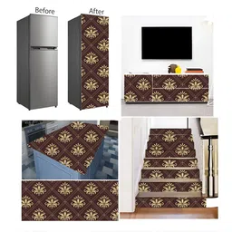 British Terminal Brown Printed Self-Adhesive Wallpaper image 4