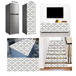 British Terminal White & Green Printed Self-Adhesive WallPaper image 4