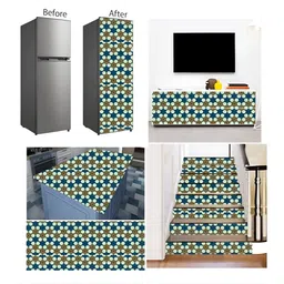 British Terminal Green & Blue Printed Self-Adhesive Wall Paper image 5