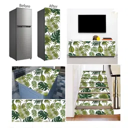 British Terminal White & Green Abstract Printed Wallpaper Sticker image 2