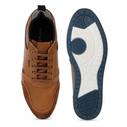 EZOK Men Tan Leather Sneakers image 5