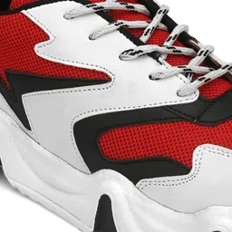 Roadster Men Red & White Colourblocked Sneakers image 4