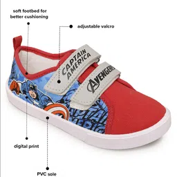 Kids Ville Boys Captain America Printed Textile Contrast Sole Sneakers image 2
