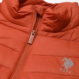U.S. Polo Assn. Men Rust Solid Brand Logo Detail Padded Jacket image 2