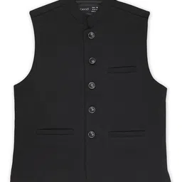 CAVIO Boys Mandarin Collar Pure Cotton Nehru Jacket image 1