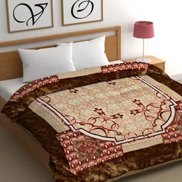CHHAVI INDIA Brown 350 GSM Double Bed Blanket-picture-15