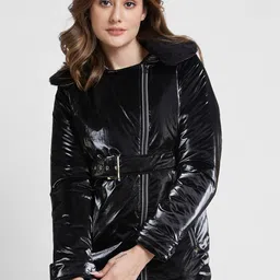 SPYKAR Spread Collar Longline Quilted Jacket image 1