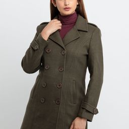 Status Quo Women Olive Green Longline Tailored Jacket-picture-11