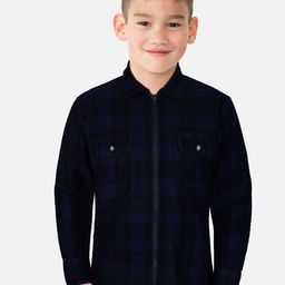 Gini and Jony Gini and JonyNavy Blue Black Checked Bomber Jacket-picture-22