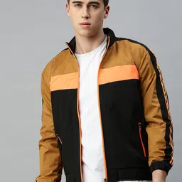 VOXATI Colourblocked Mock Neck Bomber Jacket-picture-32