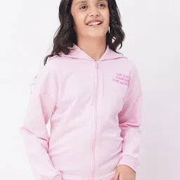 edheads Girls Pink Printed Cotton Hooded Bomber Jacket-picture-16