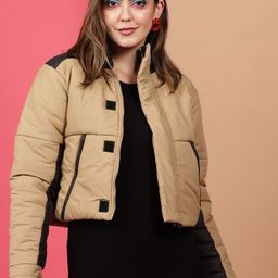 Freehand by The Indian Garage Co Mock Collar Crop Padded Jacket-picture-11