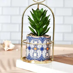 TAYHAA Artificial Plant with Ceramic Planter in Basket-picture-49