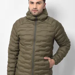 Woodland Men Olive Green Water Resistant Puffer Jacket-image-35