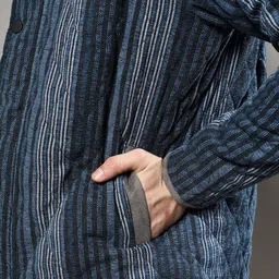 Campus Sutra Striped Windcheater Cotton Tailored Jacket image 4