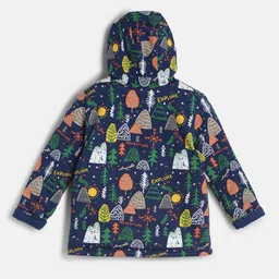 MINI KLUB Boys Blue & Green Printed Lightweight Tailored Jacket image 2