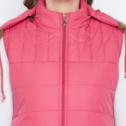 VERO AMORE Faux Fur Trim Hooded Sleeveless Padded Jacket image 3