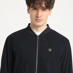 THE BEAR HOUSE Self Design Stand Collar Windcheater Bomber Jacket image 3