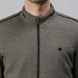 SHOWOFF Men Grey Solid Bomber Jacket image 2