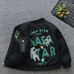 INCLUD Boys Typography Printed Lightweight Bomber Jacket image 2