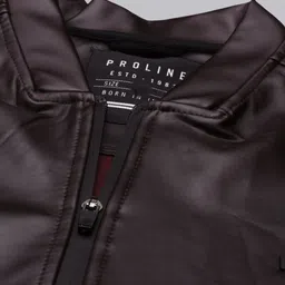 Proline Active Men Maroon Solid Biker Jacket image 2