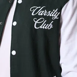 STARFOX Men Stand Collar Typography Printed Fleece Casual Lightweight Varsity Jacket image 4