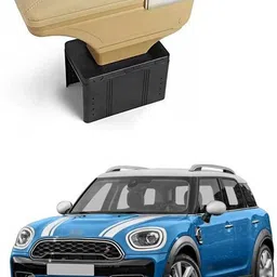 prtek Stylish Car Armrest with Glass Holder & Ash Tray Beige & Chrome for all Cars (Universal) C151 Car Armrest-picture-15