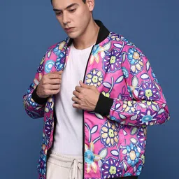 SHOWOFF Men Windcheater Crop Bomber with Embroidered Jacket image 3