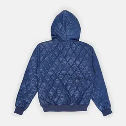 Instafab Boys Blue Checked Windcheater Bomber Jacket image 4