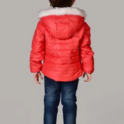 BAESD Girls Hooded Long Sleeves Insulator Faux Fur Trim Padded Jacket image 2