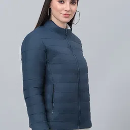 Cantabil Stand Collar Reversible Puffer Jacket image 3