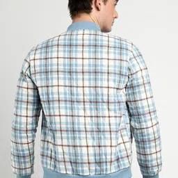 Campus Sutra Men Tartan Checks Lightweight Bomber Jacket image 3
