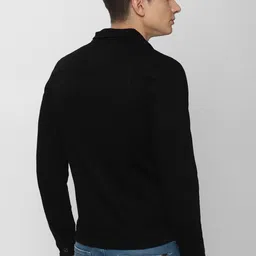 VAN HEUSEN DENIM LABS Men Black Washed Denim Jacket image 4